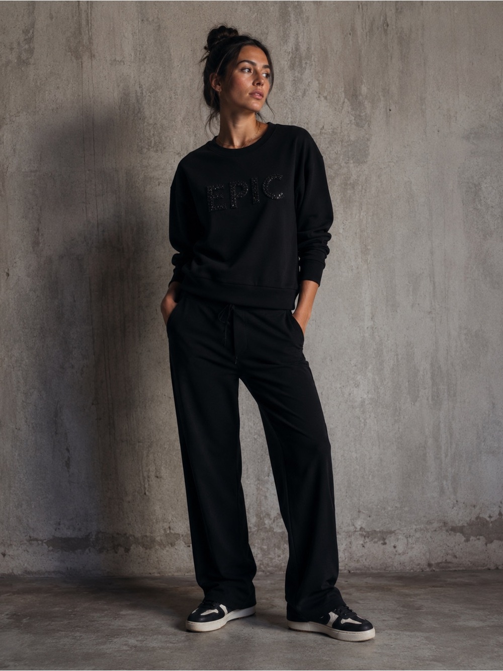 Scripted Black 'EPIC' with rhinestones Sweatshirt